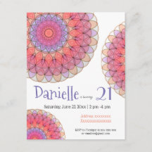 Mandala, invitación para fiesta de cumpleaños