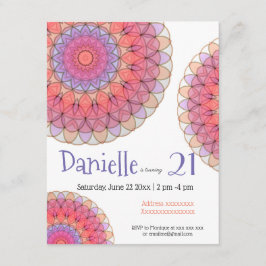 Mandala, invitación para fiesta de cumpleaños