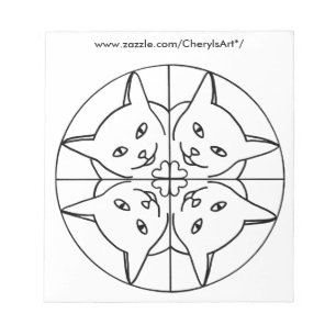 Mandala Kaleidoscope Gatos Colocando Bloc de Notas