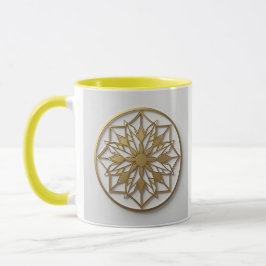 Mandala Medallón Dorado | Taza de Café Elegante