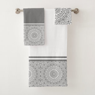 Mandala moderna gris y blanca