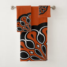 Mándala moderno abstracto negro y naranja