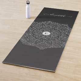 Mandala negra moderna Monograma Yoga Mat
