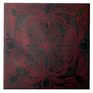 mandala negro romántico elegante azulejo cerámico
