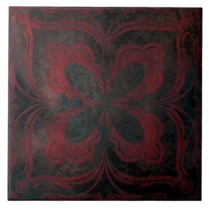 mandala negro romántico elegante azulejo cerámico