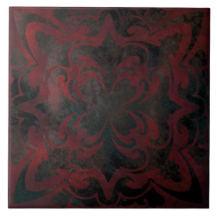 mandala negro romántico elegante azulejo cerámico