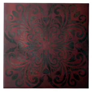 mandala negro romántico elegante azulejo cerámico