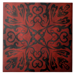 mandala negro romántico y elegante azulejos de cer