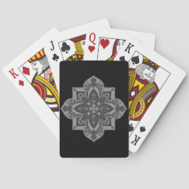 Mandala Neutral en Cartas de Juego Grises y Negras