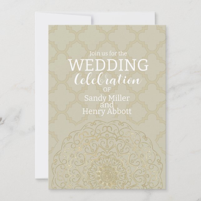 Mandala oriental - Tarjeta de invitación a la boda (Anverso)