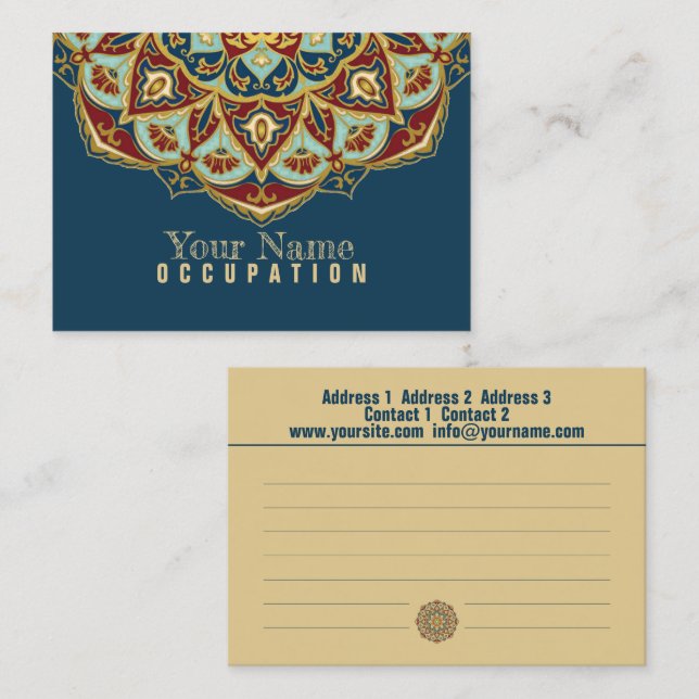 Mandala oriental - Tarjeta de visita (Anverso / Reverso)