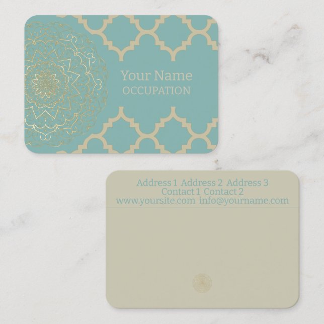 Mandala oriental - Tarjeta de visita (Anverso / Reverso)
