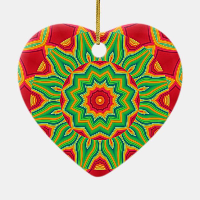 Mandala Ornamento cerámico cardíaco (Atrás)