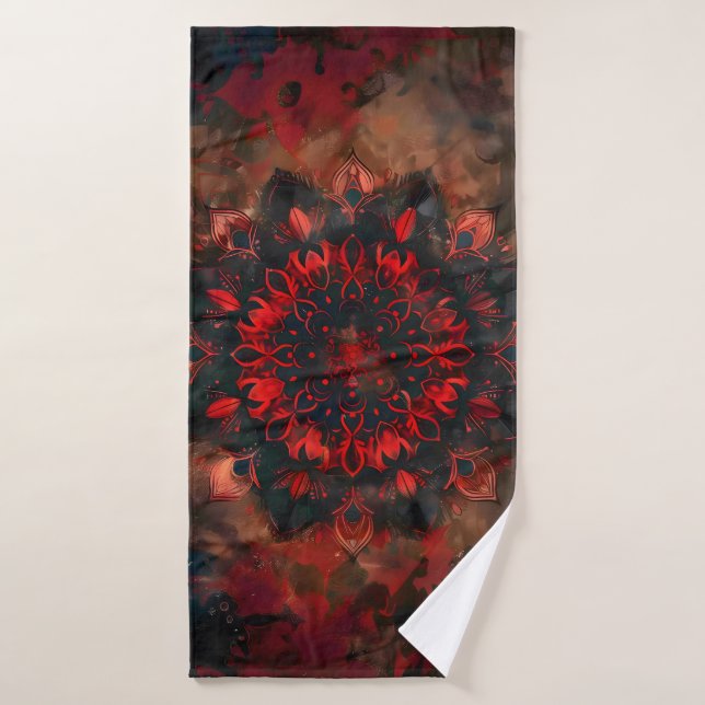 Mandala oscura - Regalo gótico de Boho (Toalla de baño)