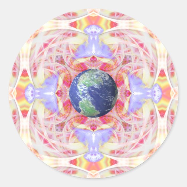 Mandala, Pegatinas de Paz en la Tierra (Anverso)
