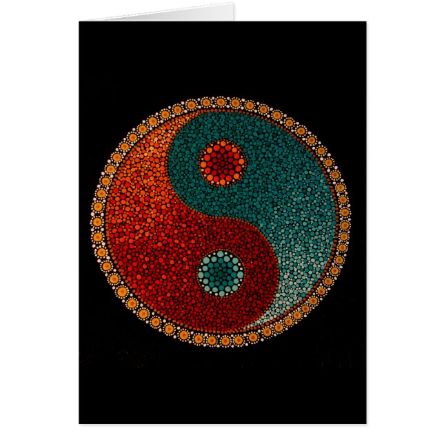 Mandala pintada a mano de Yin Yang (Frente)