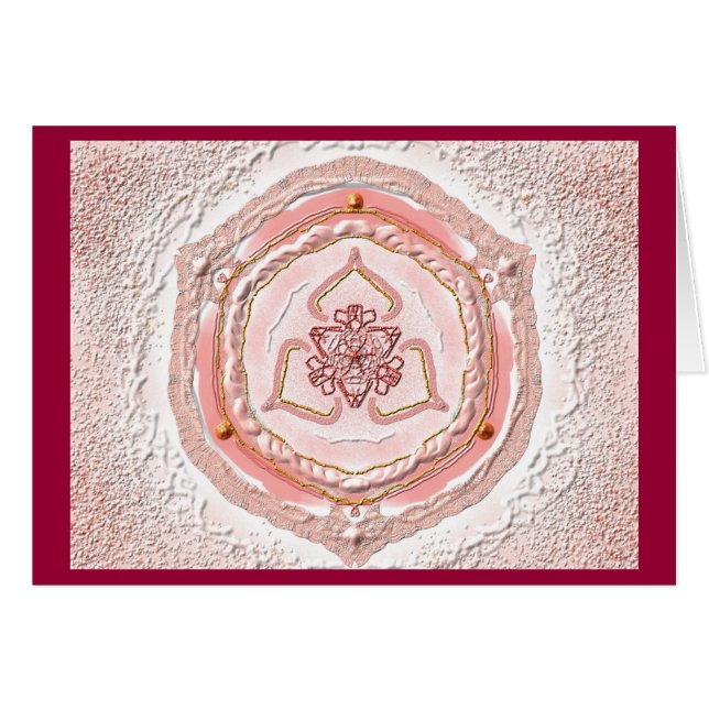 Mandala postal 02 en coral de claro (Anverso (Horizontal))