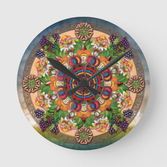 Mandala Reloj de pared de uvas armenias (Anverso)