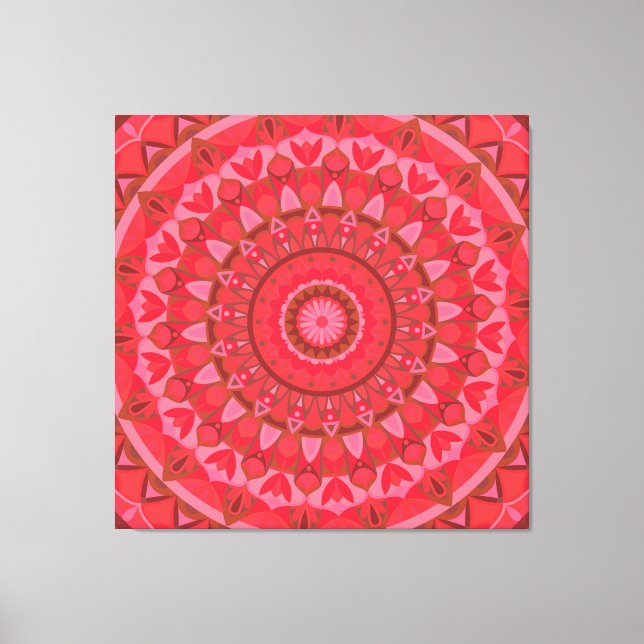 Mandalá Rojo Boho Geométrico Decoración Cálida y l (Anverso)