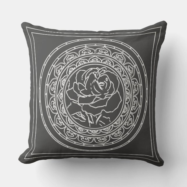 Mandala rosa blanco - almohada (Anverso)