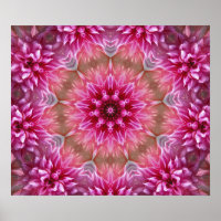Mandala rosa del arte fractal colorido del centro
