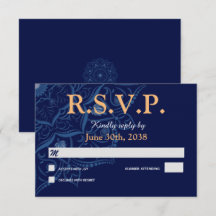 Mandala sobre la respuesta de RSVP de la Boda Azul