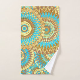 Mandala superpuesto azul marrón dorado