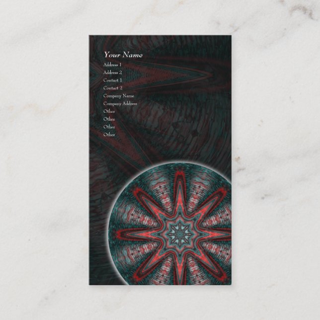 Mandala sutil de la pasión • Tarjeta de visita (Anverso)