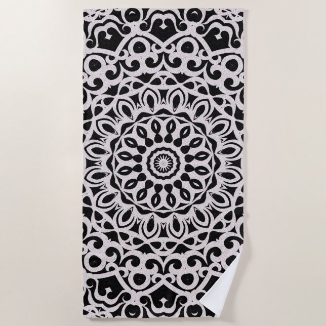 Mandala tribal G385 de la toalla de playa (Anverso)