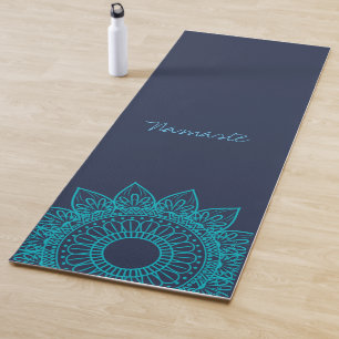 Mandala verde azulada Namaste Yoga Mat
