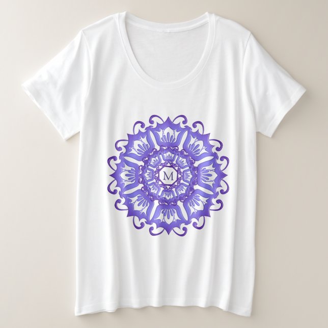 Mandala violeta floral. Inicial. (Anverso del diseño)