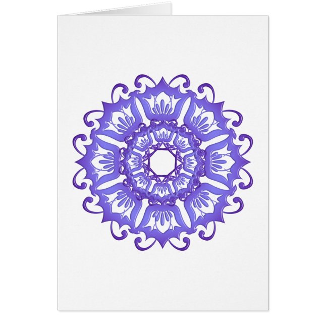 Mandala violeta floral. Saludo (Frente)