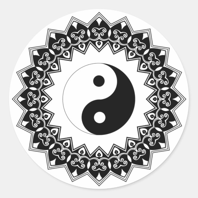 Mandala Yin Yang Gran Pegatina (Anverso)
