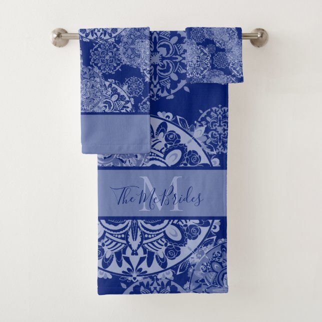 Mandalas Bohemios Azules Monogramados (In situ)