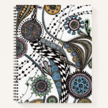 Mandalas Caprichosos y Cuaderno de Hojas con Cinta