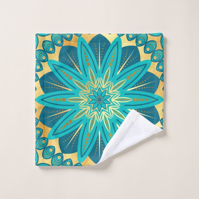 Mandalas de Flor de Oro Azul (Toallita)