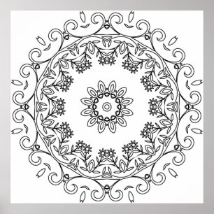 Mandalas de Vid Floral con Arte de Patrón de Anill