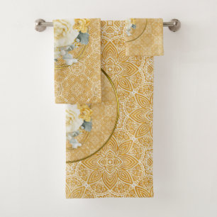 Mandalas doradas de varios Círculo Geométrico repe