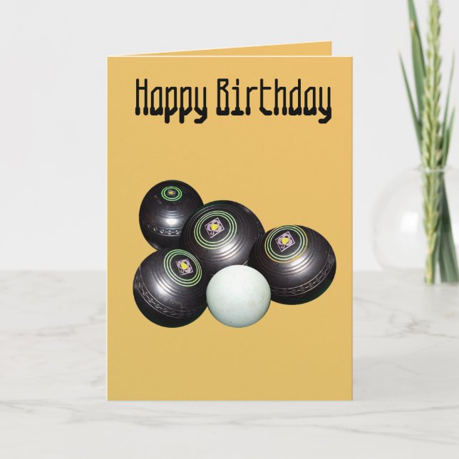 Mandarin Yellow Lawn Bowls, Birthday Card (Anverso)