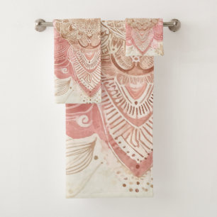 Mandarina Crema Rosa Mandala Bohemio Moda Boho