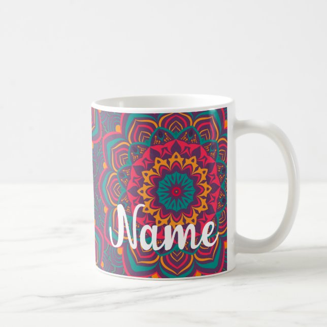 Mandela, BOHO, Hippy Groovy Coffee Mug, Copa (Derecha)