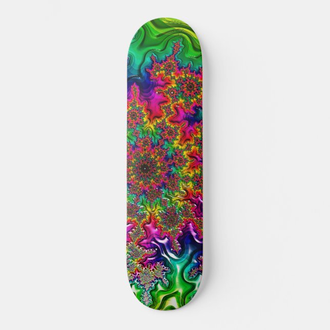 Mandelbrot Color Explosion Skateboard (Anverso)