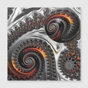 Mandelbrot de plata y naranja con tarjeta de esfer