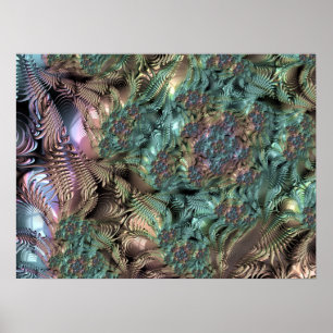 Mandelbrot Set de Arte Digital Fractal Verde azula