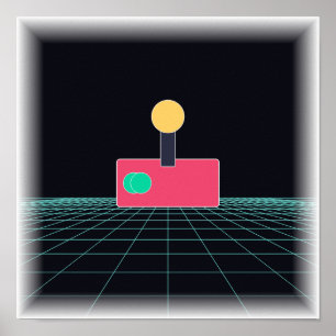 Mando de Arcade de Neón - Arte de Pared para Juego