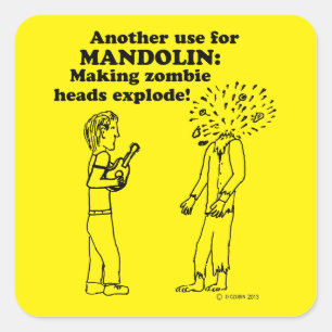 Mandolin Zombie Explode Square Pegatina