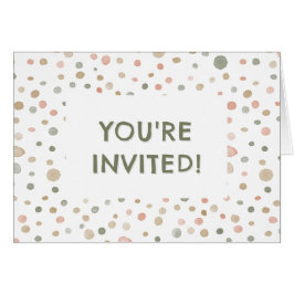 Mandy Confetti Watercolor Dots Birthday Invite