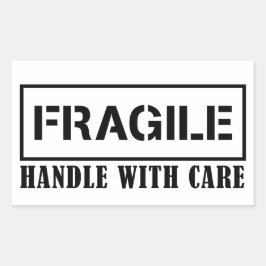 Manejo frágil con un pegatina precario