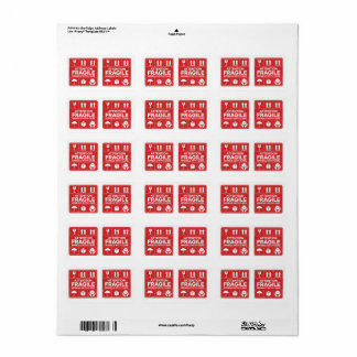 Manejo rojo frágil con imágenes de etiquetas de co