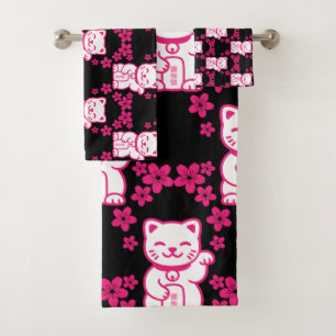 Maneki-neko japonés rosado